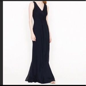 J. Crew black silk Sophia gown Sz 12